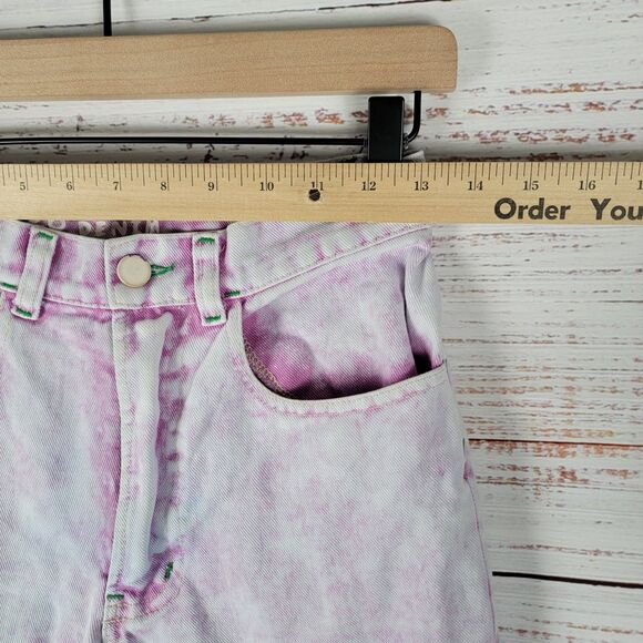 Mokuyobi Denim Jeans Womens 26 Lavender Acid Wash High Rise Tapered Pants Retro - Picture 10 of 15